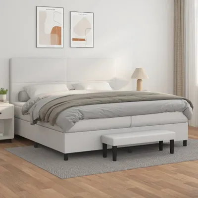 Produktbild von Maison Exclusive - Boxspringbett mit Matratze Weiß 200x200 cm Kunstleder