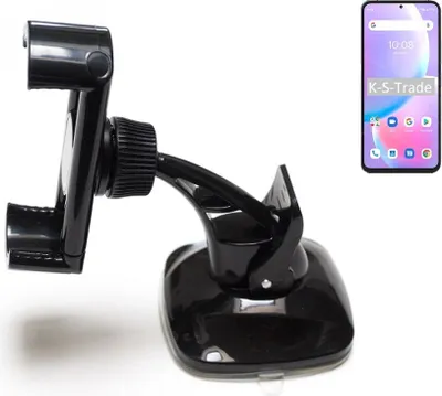 Produktbild von K-S-Trade kompakte Handy-Halterung Windschutzscheibe kompatibel mit UMIDIGI A11 Pro Max Armaturenbrett schwarz Autohalterung KFZ Halter