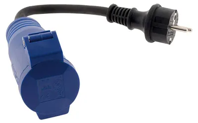 Image de Adaptateur Zenitech CEE17 vers fiche 16 A, bleu, IP44, 3680 W