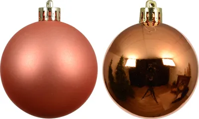 Produktbild von Weihnachtskugeln Kunststoff 6cm 12 Stück - Warmorange