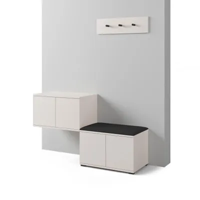 Produktbild von Garderoben-Set Napoli version 7 mit Schuhregal, Ideal für Flur und Eingangsbereich (Cashmere, Trinity 16)