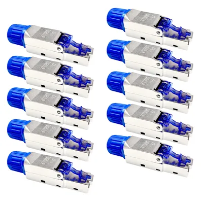 Produktbild von 10x ARLI Netzwerkstecker RJ45 Stecker CAT8.1 geschirmt Werkzeuglose Montage - Werkzeugfrei