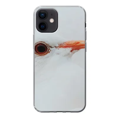 Produktbild von MuchoWow® Handyhülle Schutzhülle Hülle für iPhone 12 Nahaufnahme einer weißen Taube Silikon Softcase Handy Hülle - Schutzhülle