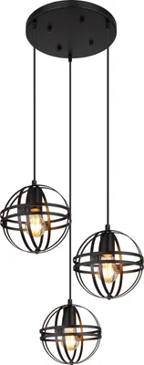 Produktbild von Globo Lighting Hängeleuchte Metall schwarz matt, 3x E27