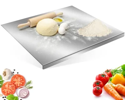 Image de Omgoods - Planche à découper en acier inoxydable robuste avec bord antidérapant