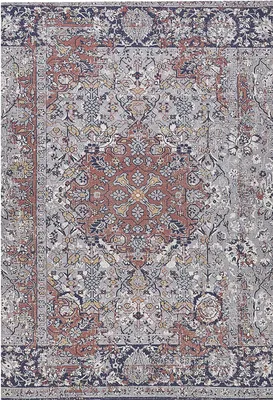 Zdjęcie produktu dla BELIANI Dywan wielokolorowy poliester i bawełna 140 x 200 cm wzór orientalny efekt postarzania salon sypialni