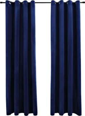 Immagine prodotto di vidaXL Tende oscuranti con occhielli 2 pezzi velluto blu scuro 140x245cm