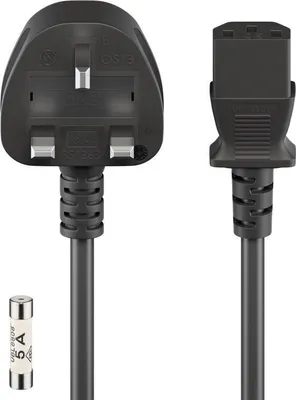 Produktbild von Goobay Kaltgerätekabel Großbritannien, 1,5 m, Schwarz, 1.5 m