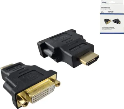 Produktbild von DINIC HDMI Adapter, Typ A Stecker auf DVI Buchse, schwarz