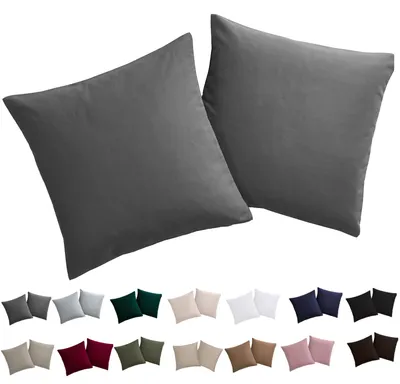 Productafbeelding van Kussensloop, 80 x 80 cm, 2 stuks – Kussensloop, 80 x 80 cm, antraciet, 100% microvezel, kreukvrij en strijkvrij, met rits
