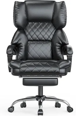 Imagen del producto de Silla de escritorio tipo gaming con reposapiés, silla de oficina con capacidad de 150 kg, color