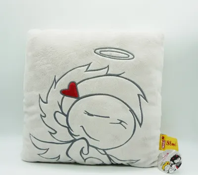 Produktbild von Nici 30150 Kissen frecher Engel quadratisch grau Plüsch Kiss me! 32x32cm