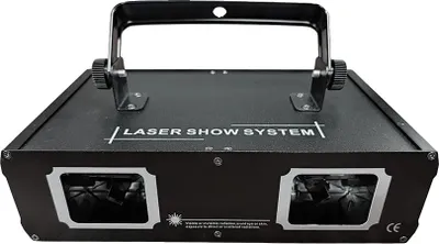 Zdjęcie produktu dla Laserowy projektor światła, podwójna głowica RGB, sterowanie DMX512, czarny, wtyczka EU
