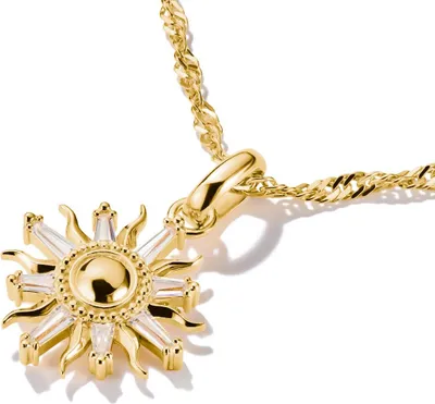 Image de Thomas Sabo Charm pendentif, soleil avec pierres précieuses blanches, en argent, doré - Thomas Sabo modèle : CC1246-414-14