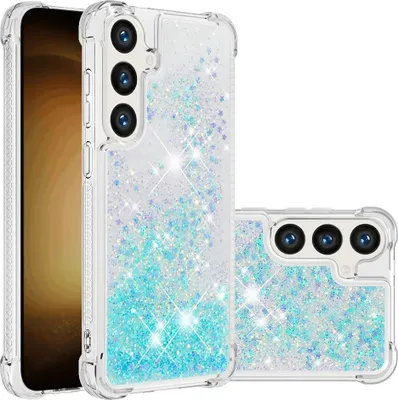 Produktbild von Samsung Galaxy S25 / S24 Hülle - Coverup Liquid Glitzer Back Cover - Hellblau