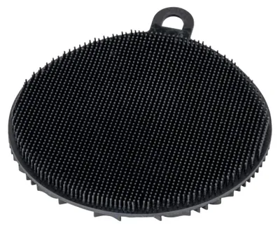 Silikon-Spülschwamm 2er-Set, schwarz, Ø 12 cm, spülmaschinenfest