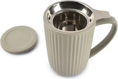 Produktbild von FINE 2 DINE Hi!Tea Becher mit Henkel und Sieb, Inhalt. 0,06 Liter, grau