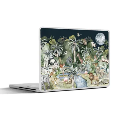 Produktbild von MuchoWow® Laptop Aufkleber Sticker Cover Kinder - Dschungel - Natur - Tiere - Pflanzen 36.5x27.5 cm - Laptop-Sticker