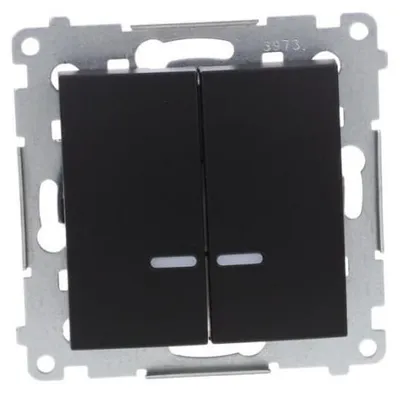Imagen del producto de Interruptor Simon 54 con iluminación LED y protección IP44 (modelo modular), 10A, 250V, con conectores rápidos, color  mate, con mecanismo DU1W DW5BL.01/49