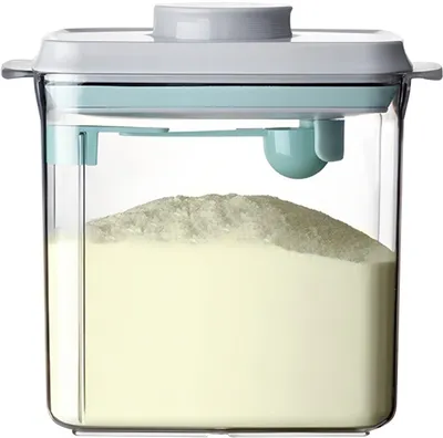 Imagen del producto de Dispensador hermético para leche en polvo, de 1700 ml, con cuchara, ideal para la cocina y el almacenamiento