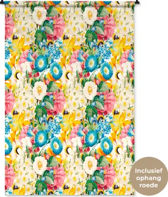 Produktbild von MuchoWow® Wandteppich Wandbehang Blumen - Frühling 120x180 cm Tapisserie Dekoration Wandtuch - Schlafzimmer - Dekorationen für das Haus