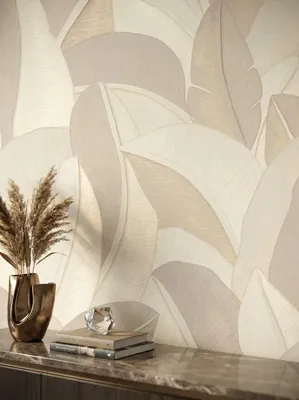 Newroom Vliestapete Floryn Creme Blumen, Wohnbeispiel