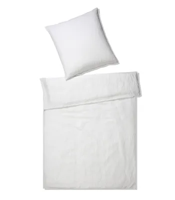 Produktbild von elegante Leinen-Bettwäsche Pure Farbe weiss Größe 155x220+40x80cm