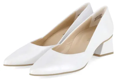 Imagen del producto de Zapatos de tacón para mujer Paul Green, color blanco, confeccionados en cuero liso, talla 40,5