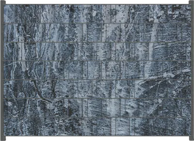 Produktbild von Wallario Zaunsichtschutz mit Motiv Alte graue Steinwand für Ein- und Doppelstabmatten Zäune in der Größe 200 x 140 cm