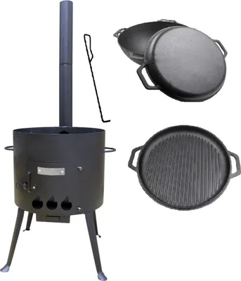 Produktbild von Utschak Set mit Kasan 15L mit Schornstein und Schüreisen