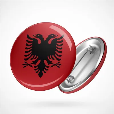 Produktbild von Huuraa Button Albania Geschenk Ansteck Pin Größe 59mm Albania Präsent