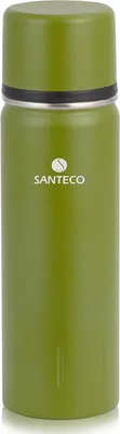 Image de SANTECO Thermos en acier inoxydable Bouteille isolante avec gobelet 1l Vert mousse