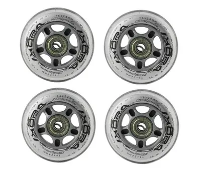 Image de Jeu de roues enPolyuréthanetransparent 76x24 + roulements ABEC7 NILS EXTREME