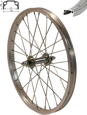Produktbild von REDONDO 20 Zoll Vorderrad Laufrad Fahrrad Kasten Felge Silber