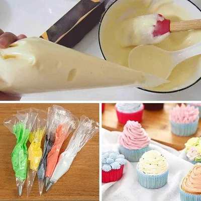 Image de Poche à douille professionnelle - 100 pièces | Poche à douille jetable pour gâteaux recouverts de fondant et cupcakes