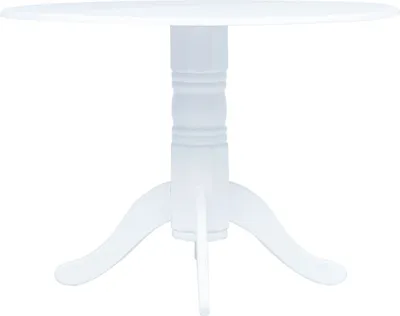 Image de Table à manger Blanc 106 cm Bois d'hévéa massif