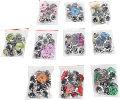 Imagen del producto de Ojos de plástico con brillo, 18 mm, 100 unidades, para manualidades