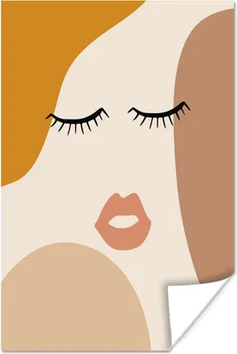 Produktbild von MuchoWow® Poster Pastell - Gesicht - Abstrakt 60x90 cm - Wanddekoration