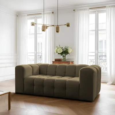 Produktbild von Baloo Sofa 2-Sitzer 200 cm – modernes Design & hoher Komfort, Stoff Moly - Grün