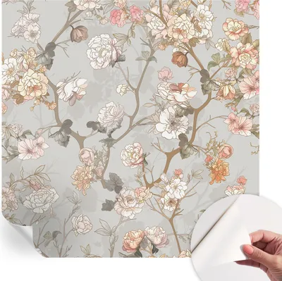 Zdjęcie produktu dla Samoprzylepna tapeta ścienna – dekoracyjna tapeta do salonu – folia samoprzylepna do obrazów ściennych – folia tapetowa do dekoracji ścian – 250 x 250 cm – romantyczny wzór