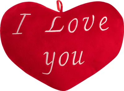 Produktbild von DEUBA® Herzkissen I Love You Liebe 32cm flauschig weich gestickter Schriftzug Plüschherz Plüschkissen Kissen Kuschelkissen