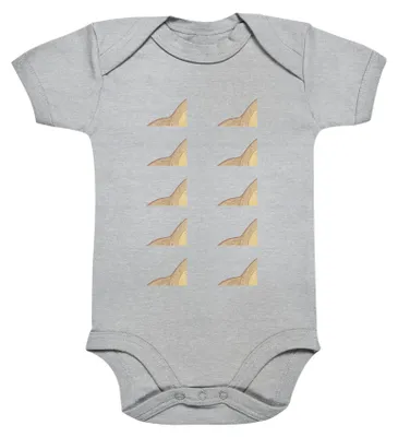Produktbild von Mr. & Mrs. Panda Strampler Baby Otter Hände halten 1. - 3. Monat - Heather Grey - Geschenk, babykleidung body, Einteiler, Seeotter, glücklich, overall, Babybody, Liebe