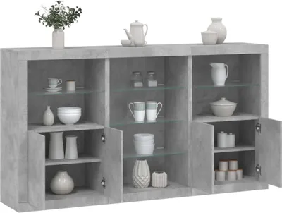 Obrázok produktu pre vidaXL Príborník s LED osvetlením betónová sivá 181,5x37x100 cm