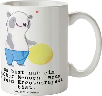 Produktbild von Mr. & Mrs. Panda Tasse Ergotherapeut Herz - Weiß - Geschenk, kaffeebecher keramik, Spruch, haferl, Teetasse, Ausbildung, Pott, Kaffeetasse, Witzig