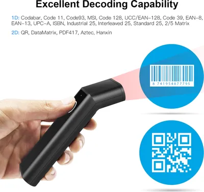 Zdjęcie produktu dla skaner kodów kreskowych 3 w 1 Ręczny czytnik kodów kreskowych 1D/2D/QR Obsługa BT i 2.4G Połączenie bezprzewodowe i przewodowe USB z bazą ładowania i skanowania Kompatybilny z Windows Android Mac iOS dla logistyki supermarketów Magazyn Płatności mobilne