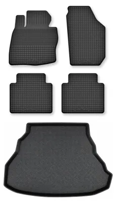 Zdjęcie produktu dla Dywaniki gumowe + mata bagażnika do Honda City V 2008-2011 (sedan) – czarne, dobierane – Wielganizator Semi-Universal