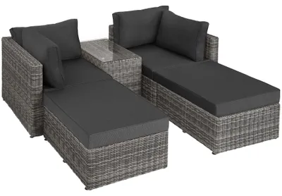 Produktbild von tectake® Aluminium Rattan Lounge San Domino wetterfest und UV-beständig Dicke der Sitzpolster 10 cm
