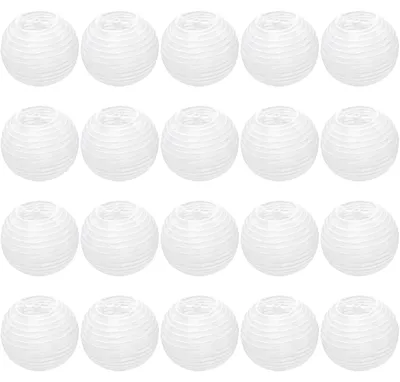 20 weiße Papierlaternen 10 cm für Dekoration und Feste