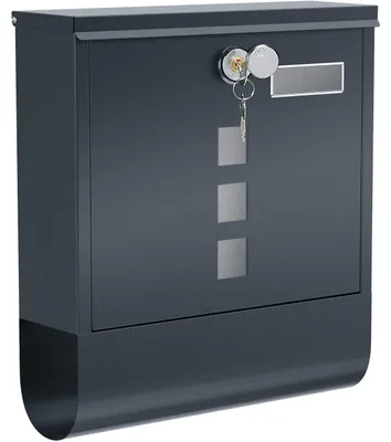 Produktbild von Wandbriefkasten mit Schloss und Zeitungsklappe, Anthrazit