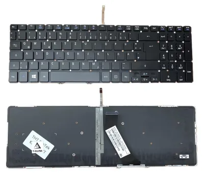 Produktbild von DE - Tastatur mit Beleuchtung ohne Rahmen kompatibel für Acer Aspire Nitro VN7-571G